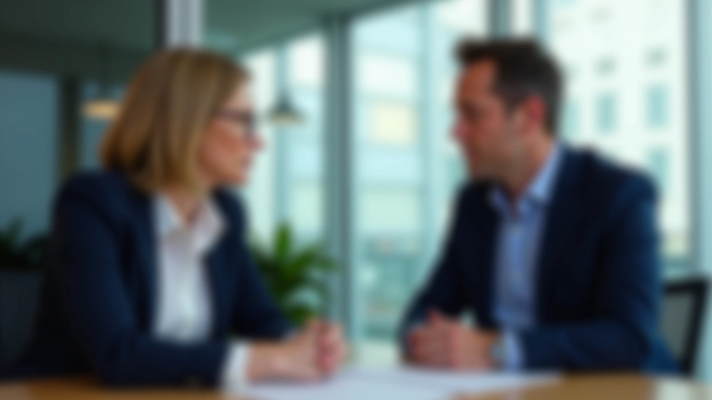 Zwei Geschäftsleute führen ein ernstes, konzentriertes Gespräch in einem modernen Konferenzraum