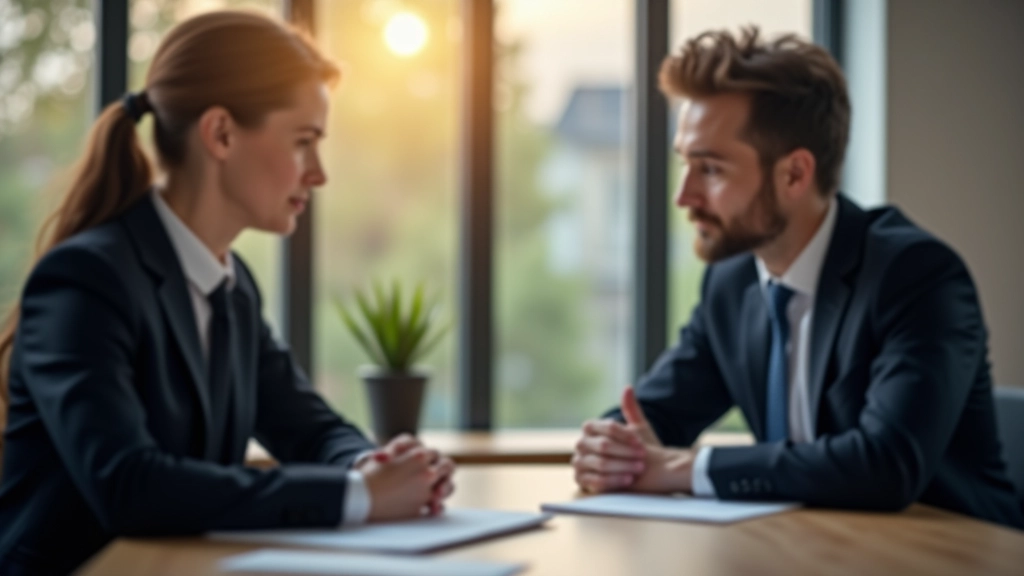 Zwei Geschäftsleute bei einem konstruktiven Gespräch im modernen Büro